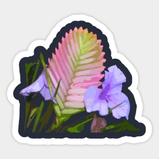 Pink Quill, Blue Flowered Torch,Tillandsia Sticker